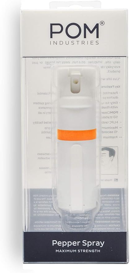 POM Pepper Spray Flip Top - Maximum Strength OC Spray for Self Defense - Tactical Compact & Safe Design - 25 Bursts & 10 ft Range - Powerful & Accurate Stream Pattern…