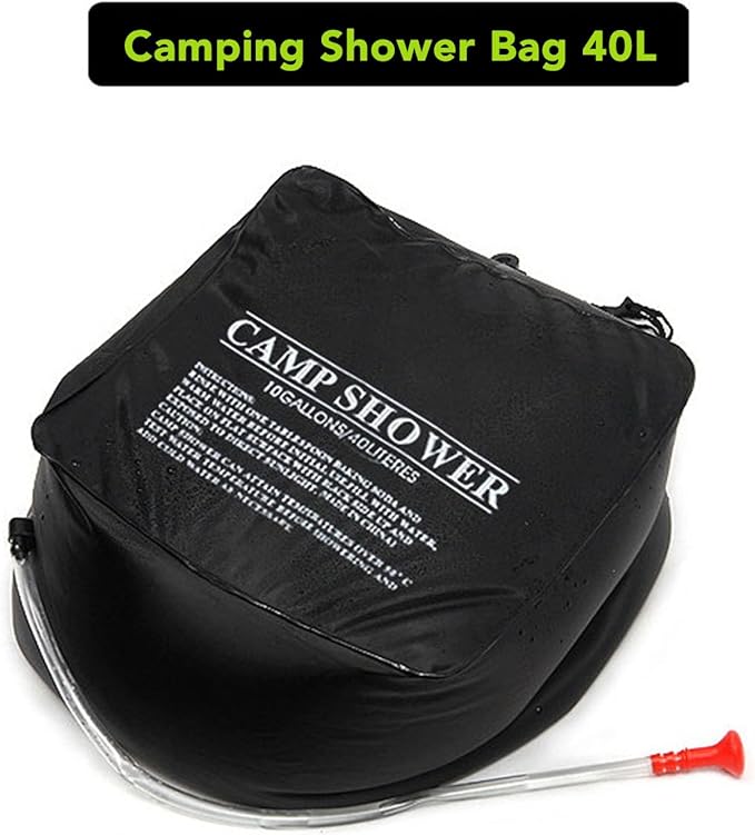 10 gallon/40L Portable Solar Shower Bag, Solar Heating Camping Shower Bag with Removable Hose, for Camping Gear, Surfing, Beach, Swimming, Outdoor Travel, Hiking, Genericozv8k1wgp9