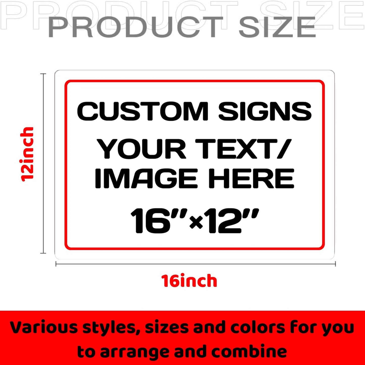 Custom Aluminum Weatherproof Metal Sign - Multiple Sizes, Personalized Text & Picture - Hazard, Garden, Door & Business Signs