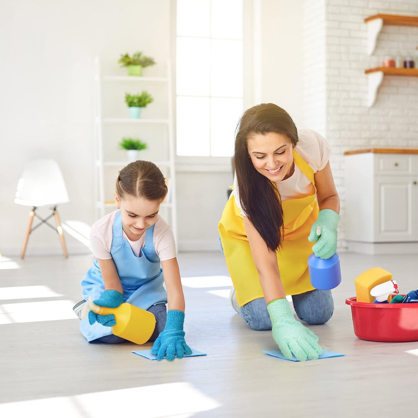 6 Pcs Microfiber Dusting Mitt Gloves Microfiber Washable Dusting Gloves Car Wash Mitt for Leaf Cleaning Plant