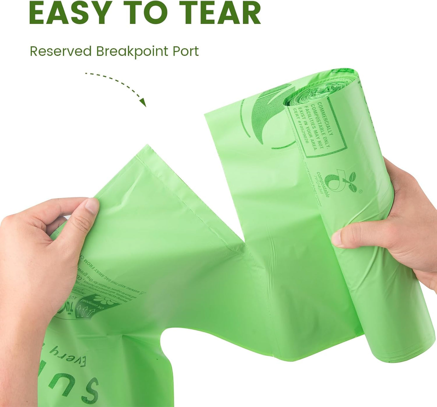 SUPERBIO 33 Gallon Compostable Yard Waste Bags, Lawn & Leaf Bags, Extra Thick 1.57 Mil (120 Count Bulk), BPI and OK compost INDUSTRIAL