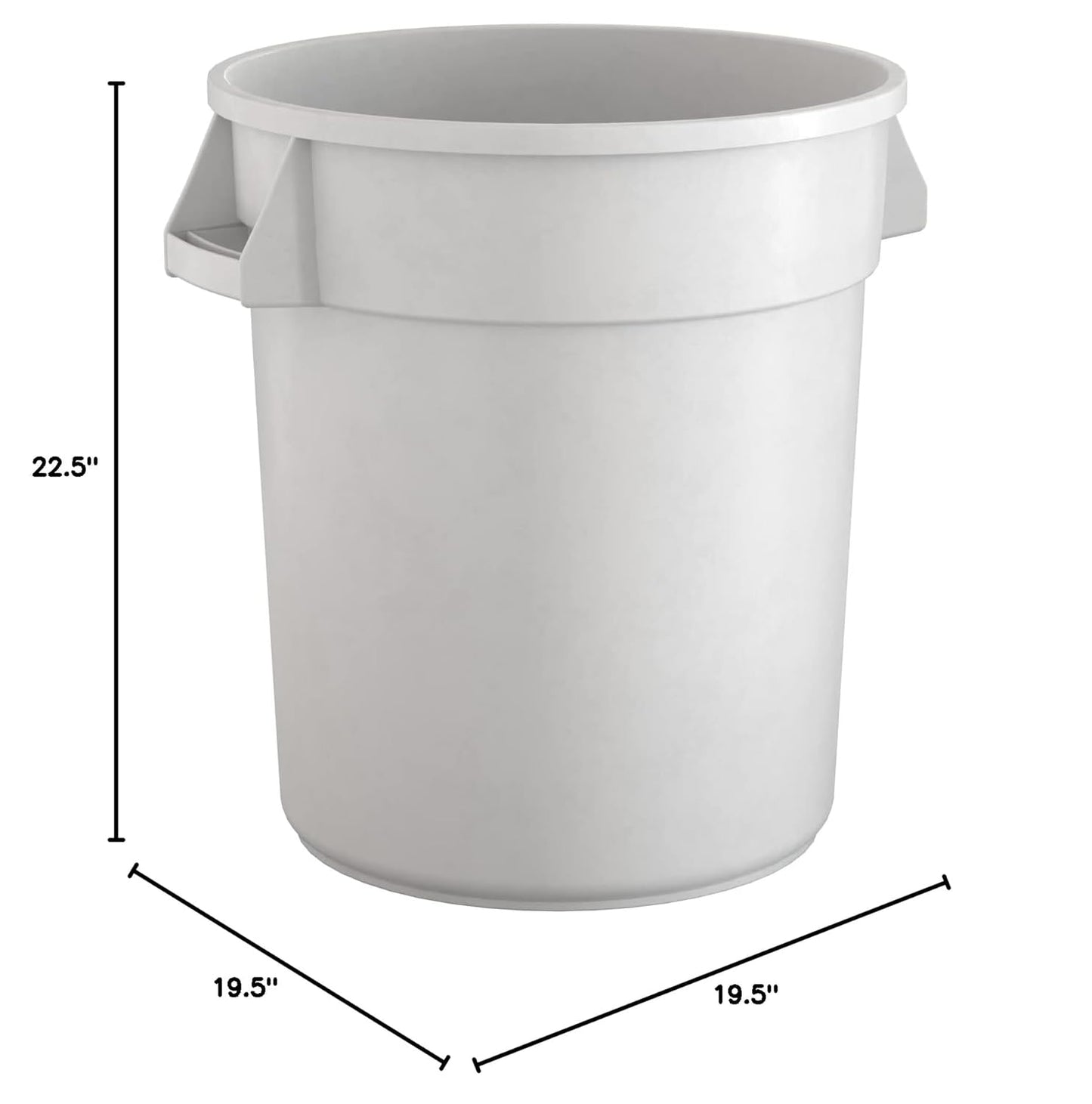20 Gallon White Round Commercial Trash Can