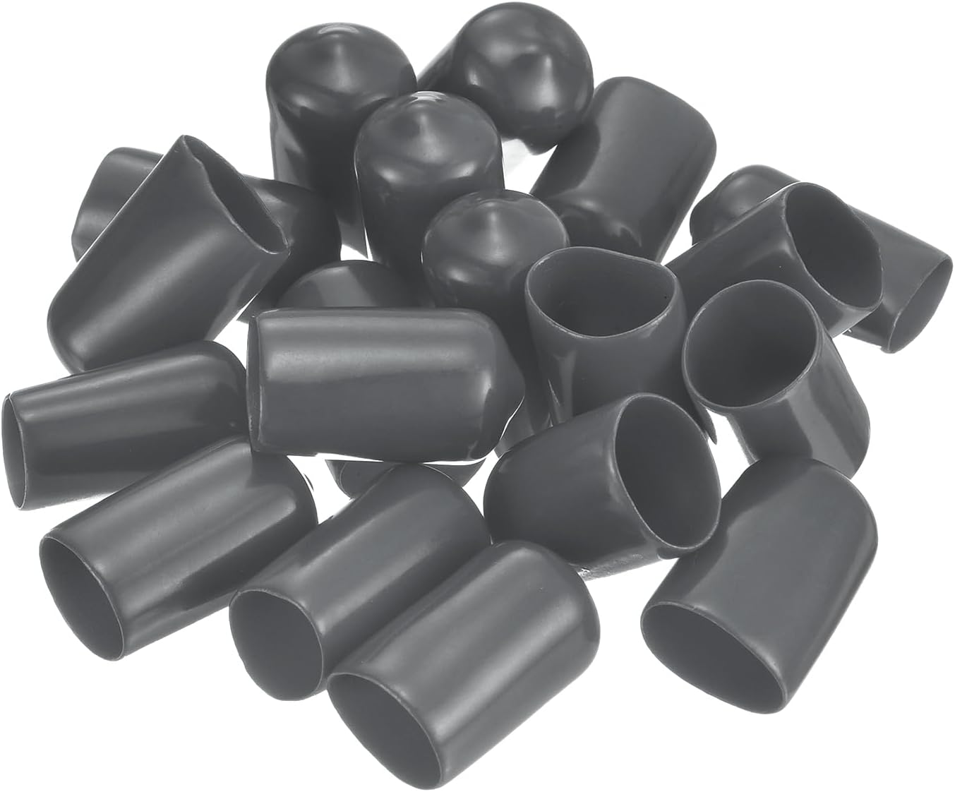 uxcell 20pcs Rubber End Caps 13.5mm ID Vinyl Round Tube Bolt Cap Cover Thread Protectors Dark Grey