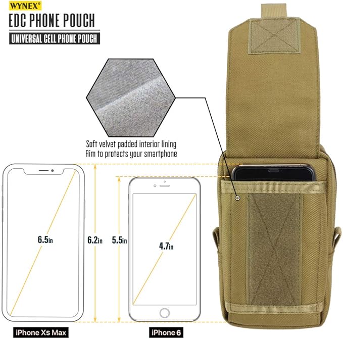 WYNEX Tactical EDC Pouch, Molle Utility Pouches Gadget Organizer Phone Holder Waist Pack Smartphone Pouch Tool Holster Pocket