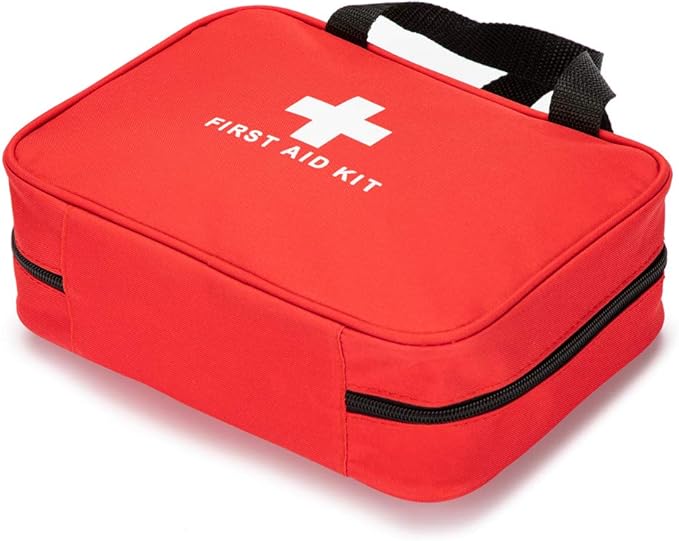 Red First Aid Bag Empty Travel Rescue Pouch First Responder Storage Compact Survival Medicine Bag for Car Home Office Kitchen Sport Outdoors