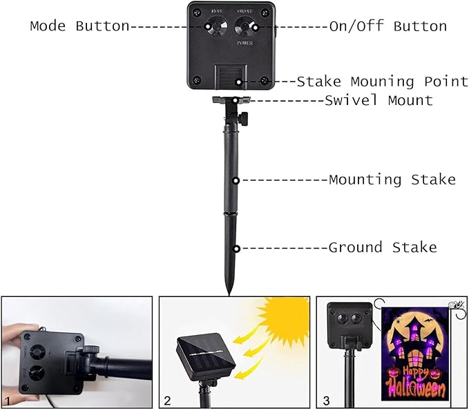 Happy Halloween Garden Flag LED Lighted Vertical Double Sided Garden Flag Halloween Castle Holiday Farmhouse Outdoor Yard Lawn Decoration 12.5 x 18 Inch