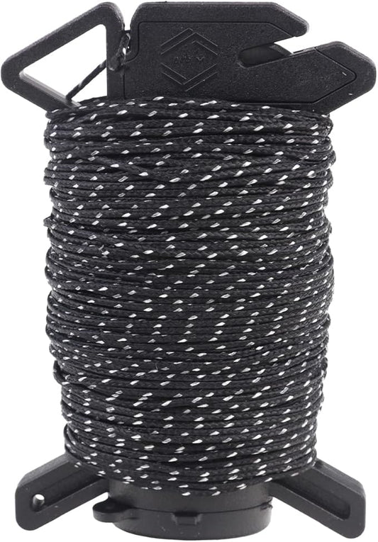 Atwood Rope Ready Rope™ Micro Cord Dispenser 125ft 100lb Test, Camping Gear Survival Tool, Built in Storage, Cutting Blade, Cord Grip, Gear Loop, Made in USA