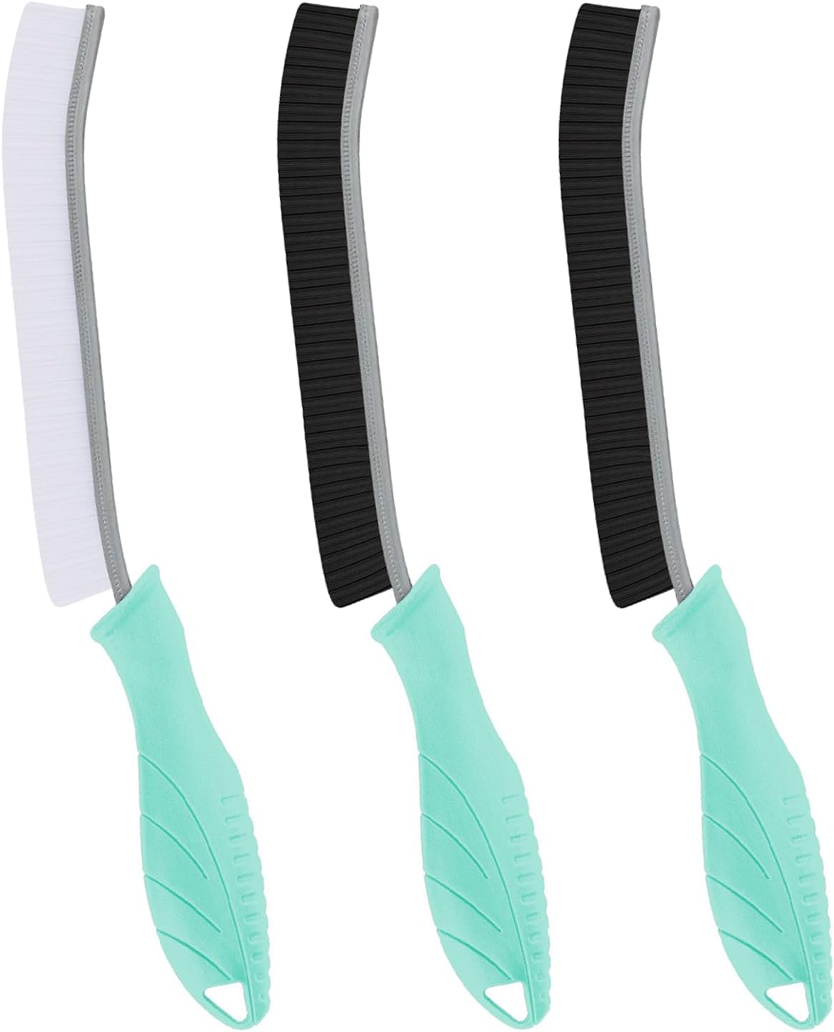 Hard Bristle Crevice Cleaning Brush-Thin Gap Scrub Brush, Small Cleaning Brush, Grout Brush, Kitchen Brush, Cleaning Tools for Toilet, Bathroom, Sink, Home, Household, Window (3, Mint)