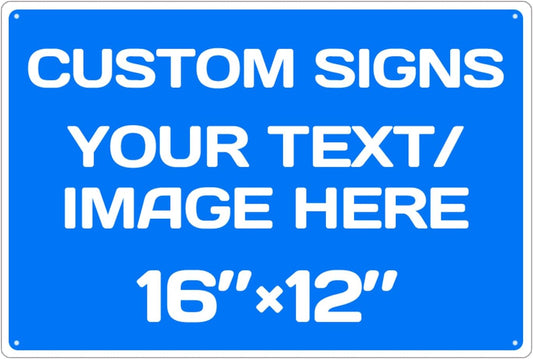 Personalized Aluminum Metal Signs - Weatherproof, Custom Text & Picture, Multiple Sizes, Hazard, Garden, Custom Door, Business Signs