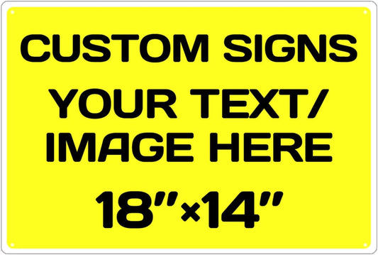Repaly Personalized signs,Aluminum Weatherproof Metal Sign Multiple Sizes Custom Personalized Text And picture Here,hazard sign,garden sign,custom door sign,Customised business signs Yellow 18×14