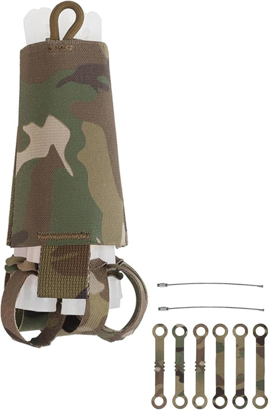 Tactical Glow Stick Organizer Pouch - Chemlight Holder for 6 Glow Sticks - Chem Light Holders for Molle Tactical Vest, Ideal for Camping, Fishing, and Hunting