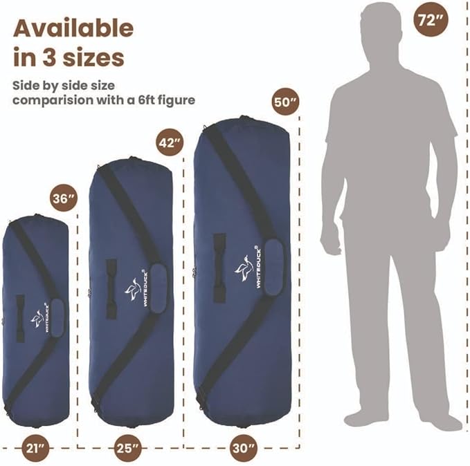 WHITEDUCK HOPLITE Heavy Duty Military Canvas Duffel Bag, Army Cargo Style, Foldable Tactical Outdoor Bag, Travel, Storage