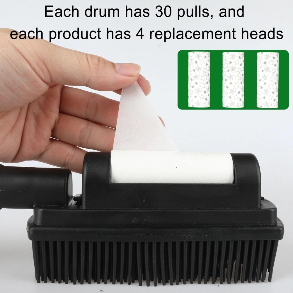 Rubber Pet Hair Removal Brush Lint & Hair Removal Cat Dog Hair Remover Brush Pet Hair Removal Tool Silicone Lint and Debris Remover for Cleaning,Grooming,Home (Black Plus)