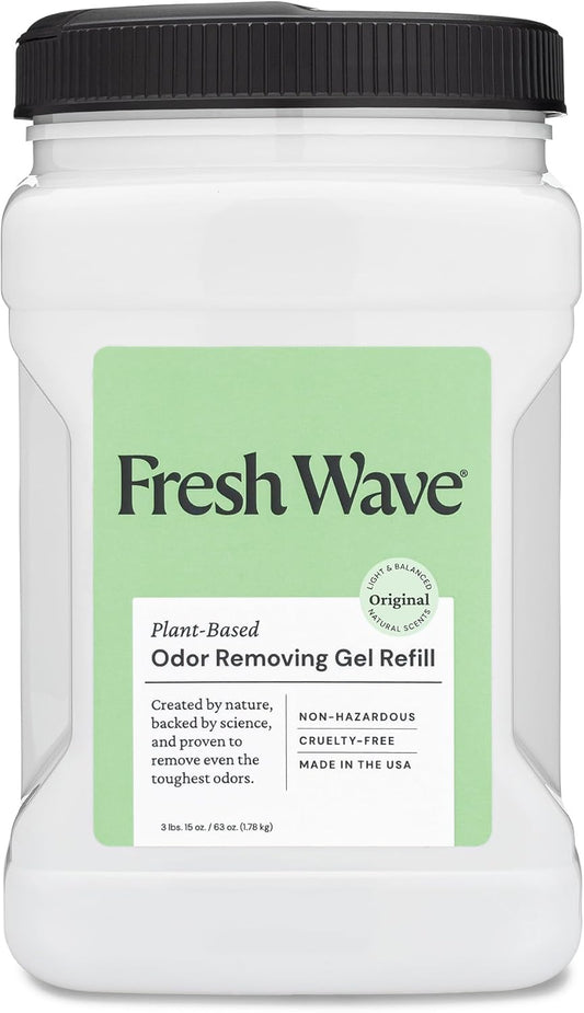 Fresh Wave Original Scent Odor Removing Gel Refill, 63 oz. | Safer Odor Absorbers for Home, Cooking, Trash, & Pets Areas | Natural Plant-Based Odor Eliminator