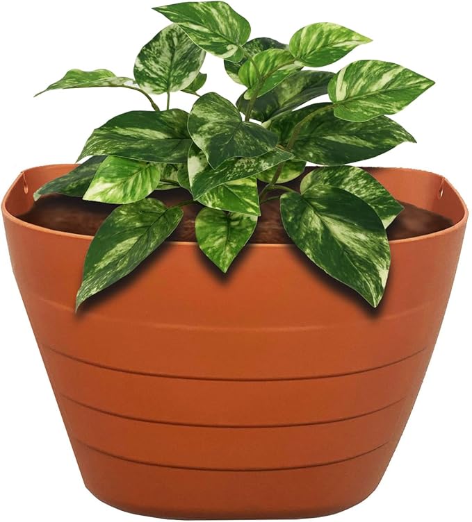 Terracotta Wall Planter – Self-Watering Hanging Garden Planter Indoor & Outdoor, 12 Inch Pot with Planter Grid for Flowers, Vegetables & Herbs – UV-Resistant, BPA-Free