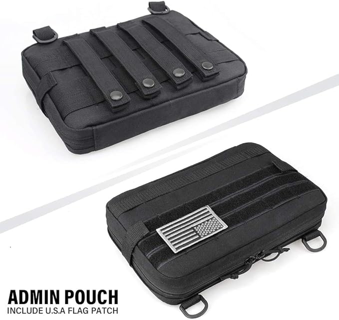WYNEX Tactical Admin Molle Pouch, Medical EDC EMT Utility Bag Shell Design Attachment Pouches 1000D Nylon Hiking Belt Bags