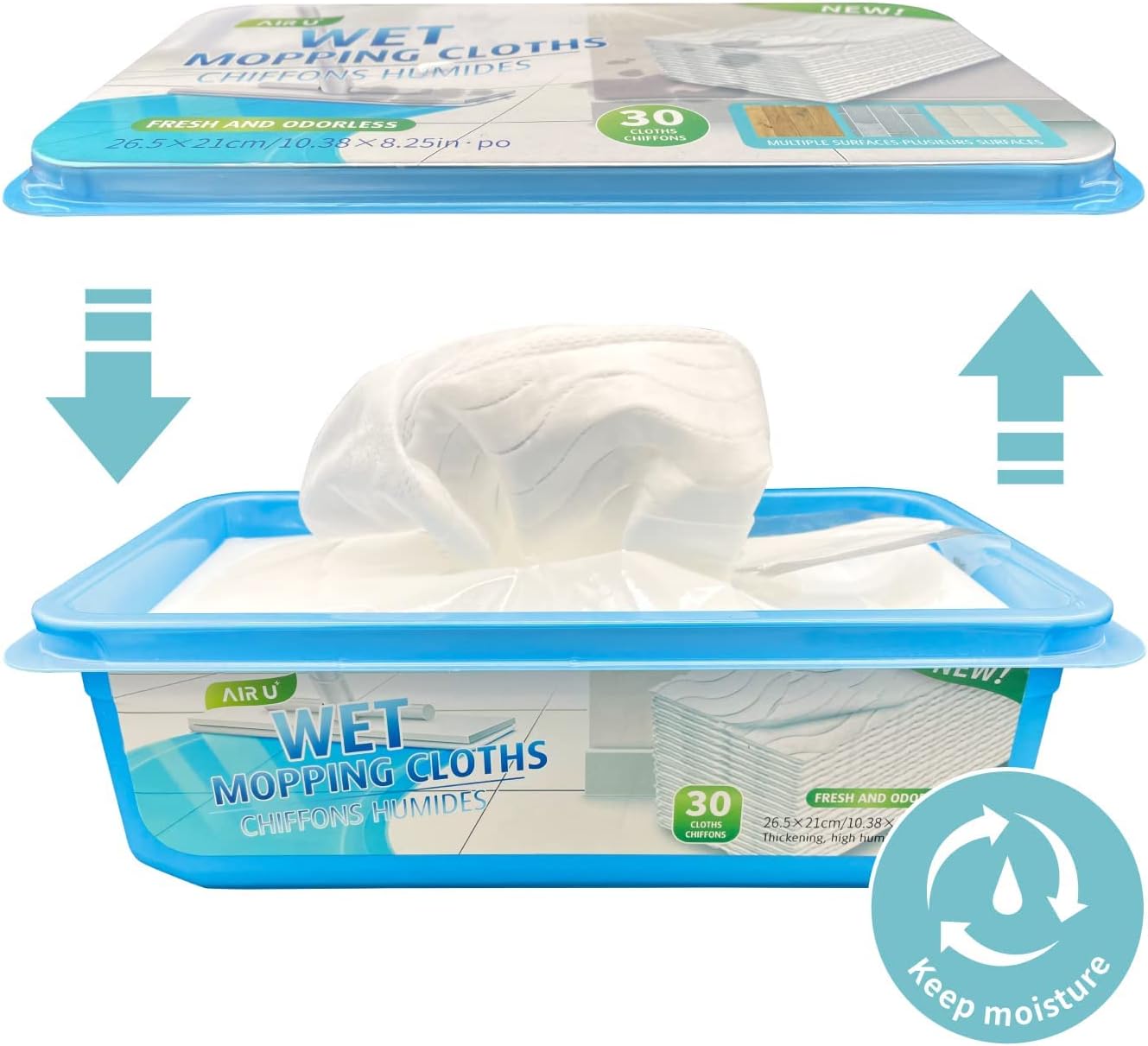 Upgraded Wet Mop Refills for Swiffer Sweeper Wet Pads, 60 Count