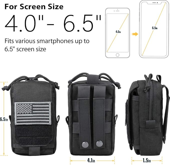 WYNEX Tactical EDC Pouch, Molle Utility Pouches Gadget Organizer Phone Holder Waist Pack Smartphone Pouch Tool Holster Pocket