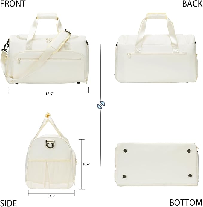 Gym Bag for Men Women, Small Fitness Workout Sports Bag with Wet Pocket & Shoes Compartment, Water Resistant Overnight Weekender Duffel Bag