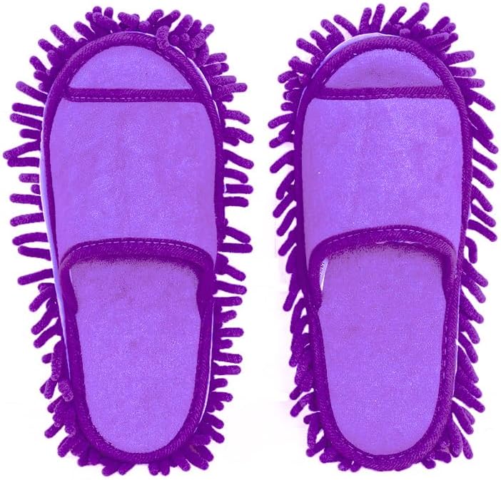 Women's Microfiber Floor Cleaning Mop Slippers with Terry Towel Fabric