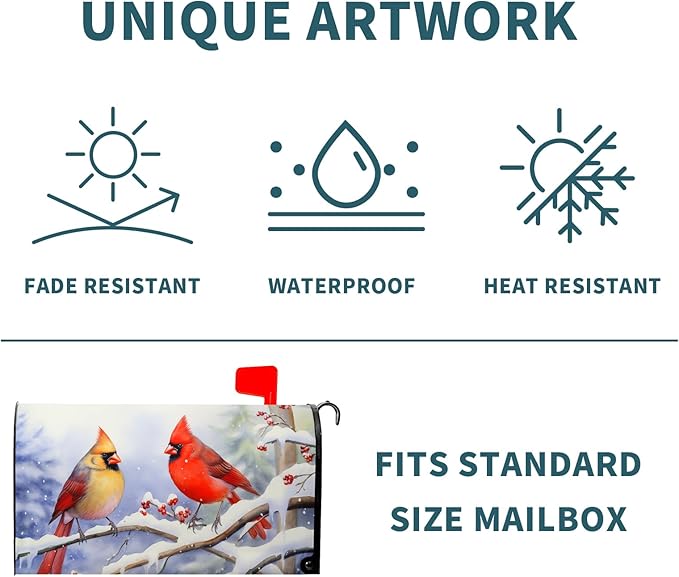 Winter Mailbox Covers - Magnetic, Waterproof, Dust-Proof, Holiday Letter Box Cover, 21x18 in for Garden & Home