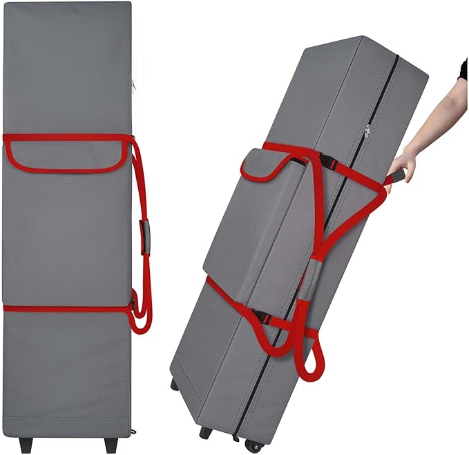 Cuddly Nest Wheeled Canopy Bag Replacement for 10x20ft Pop Up Canopy Tent-Rolling Carry Storage Bag with Sturdy Handles/Buckle Strap and Pocket