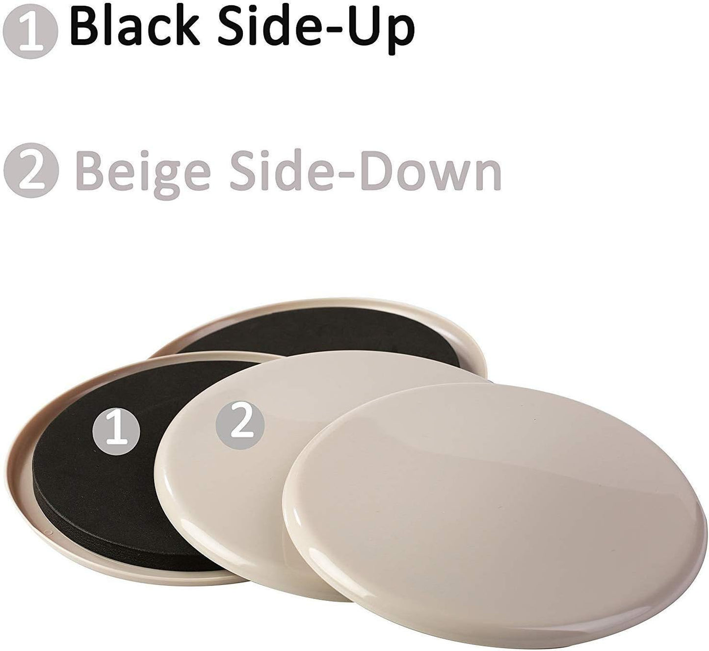 Ezprotekt 8 Pack Reusable Large Furniture Movers Sliders for Carpet, 5" Round Furniture Moving Pads, Carpet Sliders for Heavy Sofa Bed Couch Fridge, Move Items Easily and Quickly (Beige)