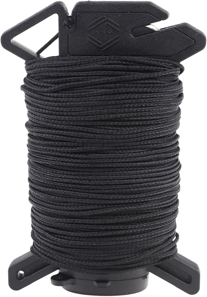 Atwood Rope Ready Rope™ Micro Cord Dispenser 125ft 100lb Test, Camping Gear Survival Tool, Built in Storage, Cutting Blade, Cord Grip, Gear Loop, Made in USA