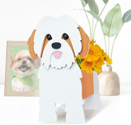 Shih Tzu Dog Planter, Pet Shape Garden Pots Plant Pots for Indoor/Outdoor Gardens Decoration, Cute, Surprise Gifts/Souvenirs for Pet Lovers(Brown)