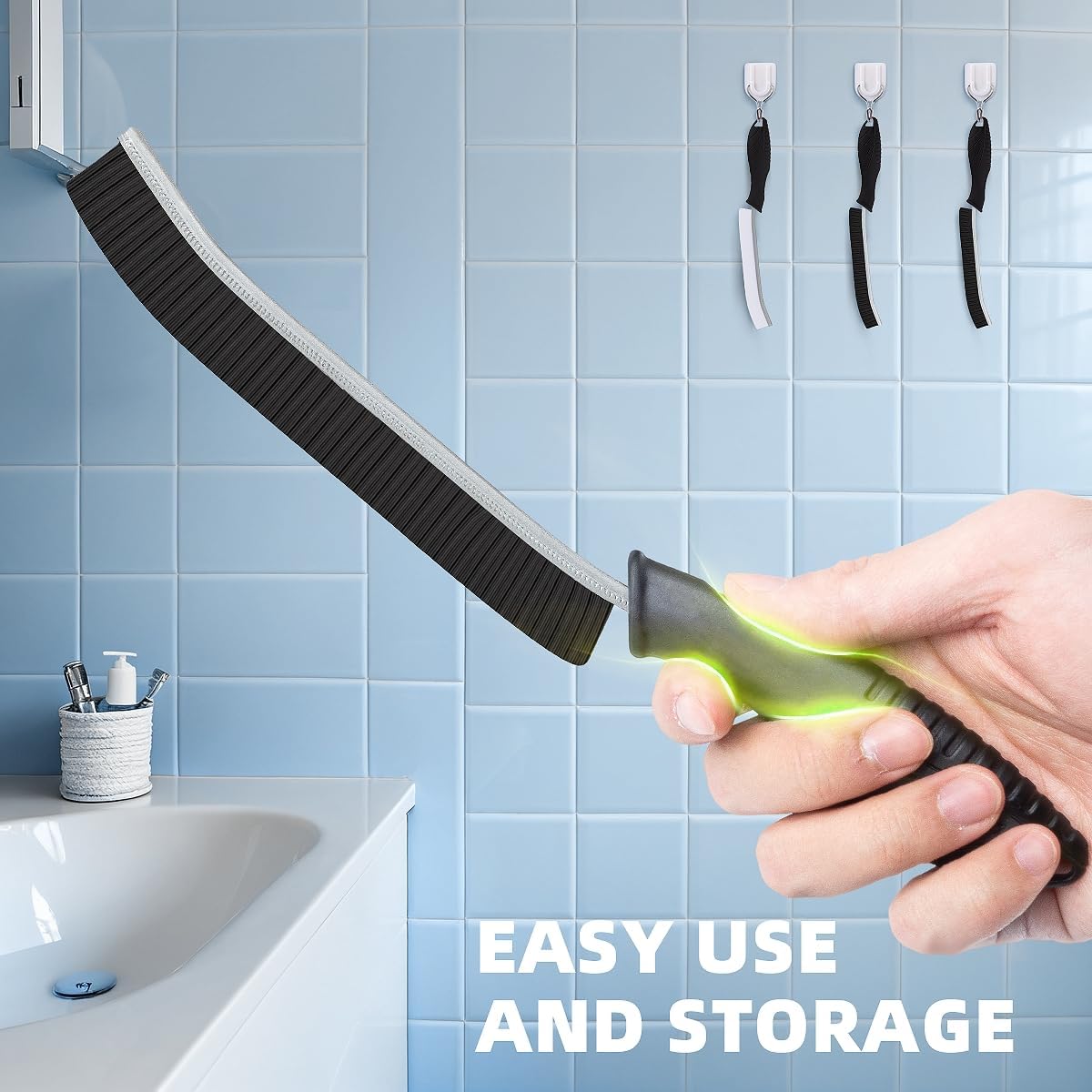 Hard Bristle Crevice Cleaning Brush-Thin Gap Scrub Brush, Small Cleaning Brush, Grout Brush, Kitchen Brush, Cleaning Tools for Toilet, Bathroom, Sink, Home, Household, Window (6, Orange)