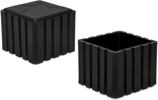 Flyshop Anti-Skid Non-Marking Synthetic Rubber Patio Chair Table Leg Caps Square Furniture Covers 20pcs, Black, 50 mm x 50 mm, 2" x 2"