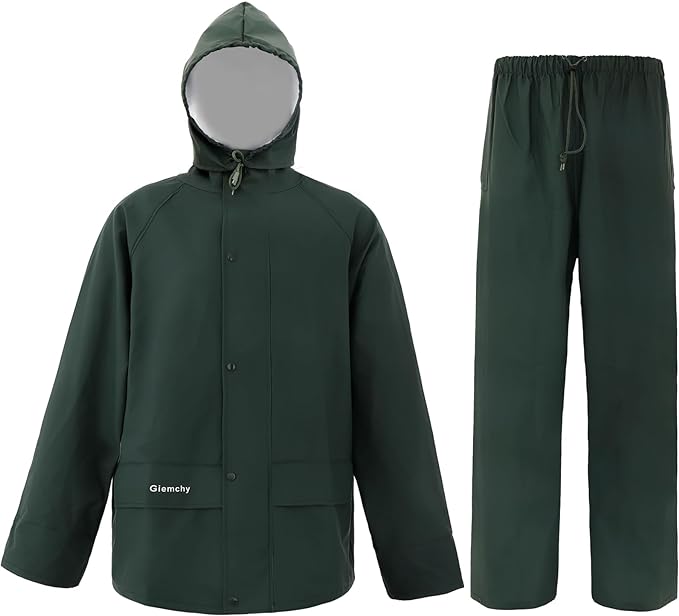 Rain Suit For Men & Women Waterproof Heavy Duty Rain Gear Reflective Jacket for Fishing Outdoor Work Raincoats