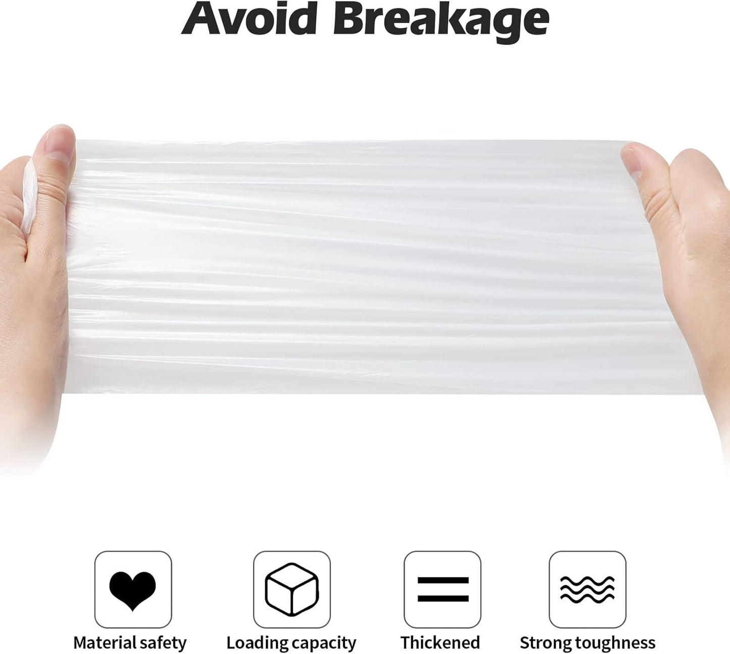 2-4 Gallon Portable Trash Bags,60 Counts Thicken portable Small Garbage Bags for Office, Kitchen,Bedroom Trash Can,Strong Trash Bags（White）