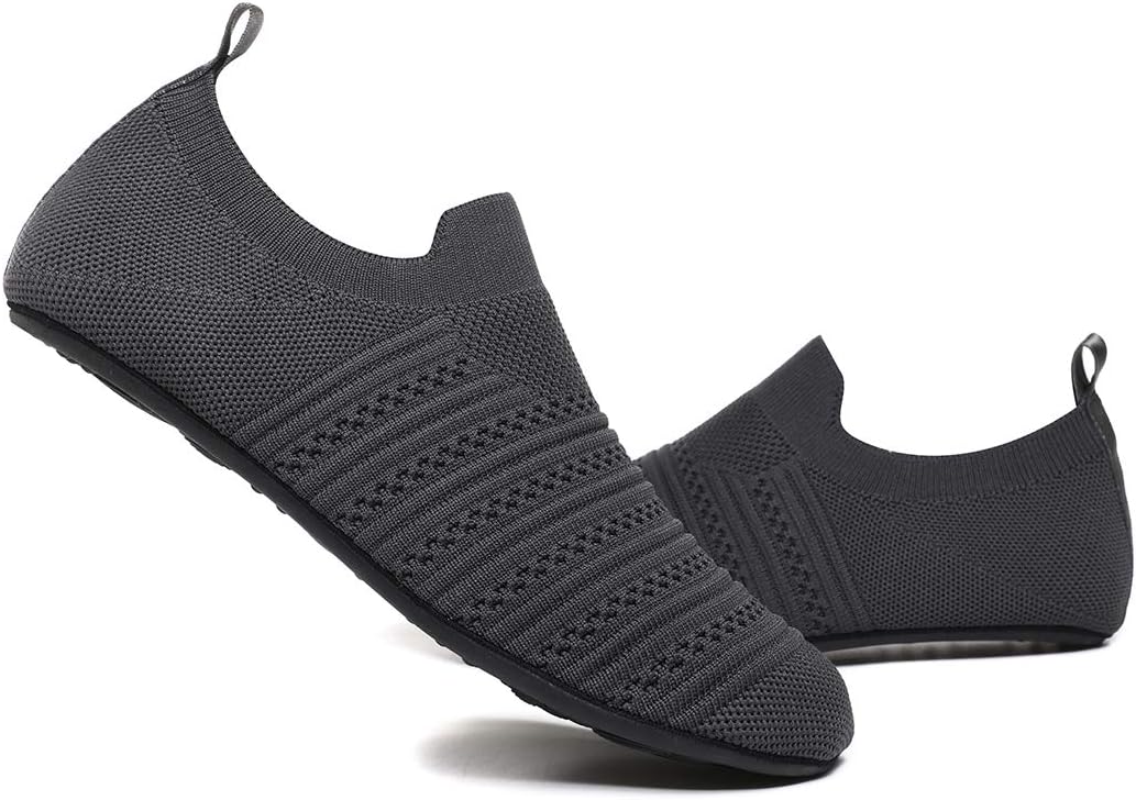 QZKDM Lightweight Slip on Grip Indoor House Slippers Barefoot Non Slip Home Exercise Yoga Shoes for Men Women