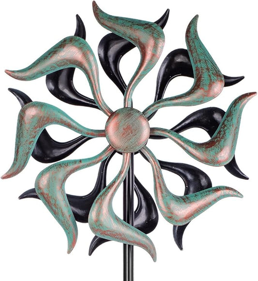 Stargarden Wind Spinners Outdoor, Metal Wind Spinner, Kinetic Wind Sculptures & Spinners, Decorative Pinwheels Double Windmill for Yard, Garden Decor-51 * 11.8 Inch