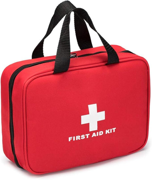 Red First Aid Bag Empty Travel Rescue Pouch First Responder Storage Compact Survival Medicine Bag for Car Home Office Kitchen Sport Outdoors