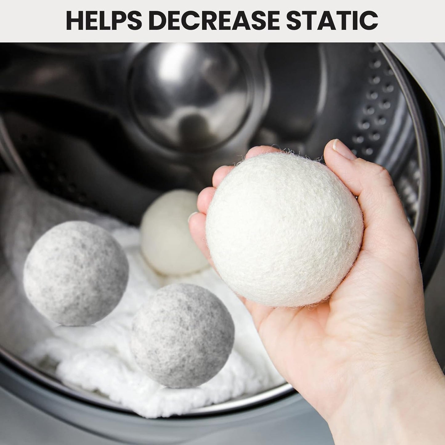 Roowest 32 Pieces Wool Dryer Balls Set 30 Reusable Wool Balls with 2 Muslin Bags Wool Laundry Balls Fabric Softener Ball Anti Wrinkle Anti Static Saving Energy and Time