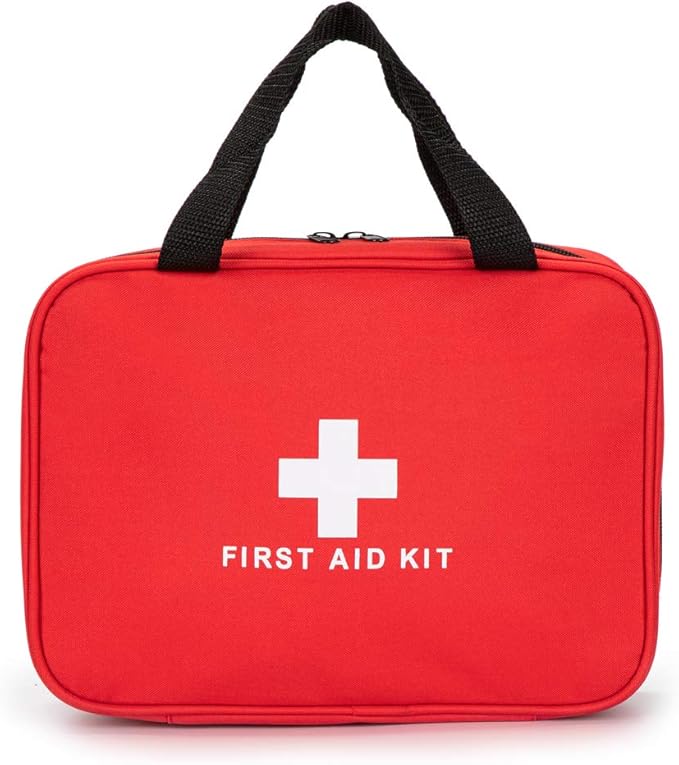 Red First Aid Bag Empty Travel Rescue Pouch First Responder Storage Compact Survival Medicine Bag for Car Home Office Kitchen Sport Outdoors