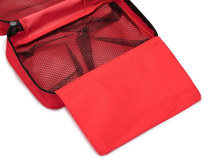 Red First Aid Bag Empty Travel Rescue Pouch First Responder Storage Compact Survival Medicine Bag for Car Home Office Kitchen Sport Outdoors