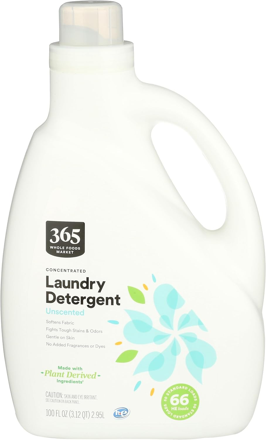 365 by Whole Foods Market, Concentrated Laundry Detergent, Unscented, 66 HE Loads, 100 Fl Oz