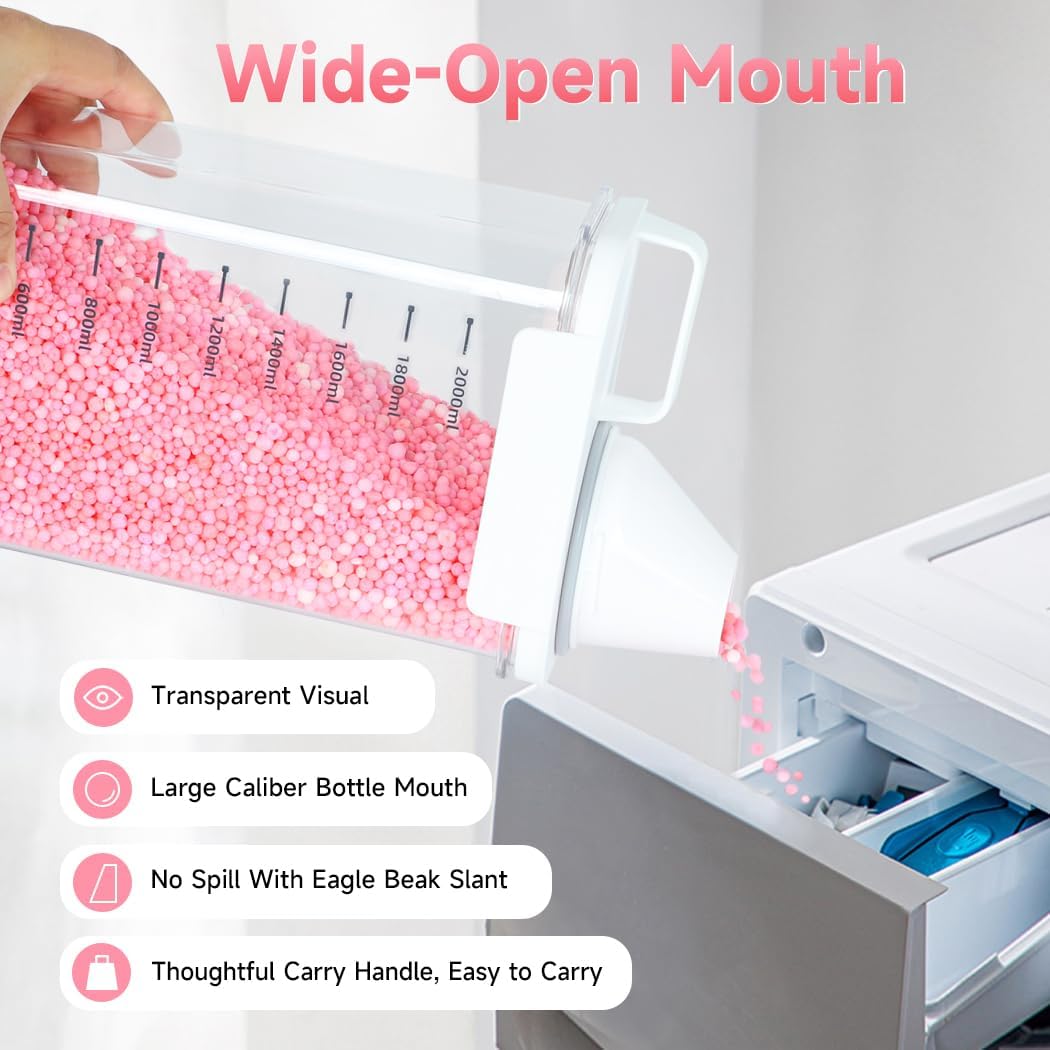 2 Packs Laundry Detergent Dispenser, Tokokimo Laundry Power Container,Laundry Scent Booster Beads Dispenser for Washing Powder, Soda Powder, Grain