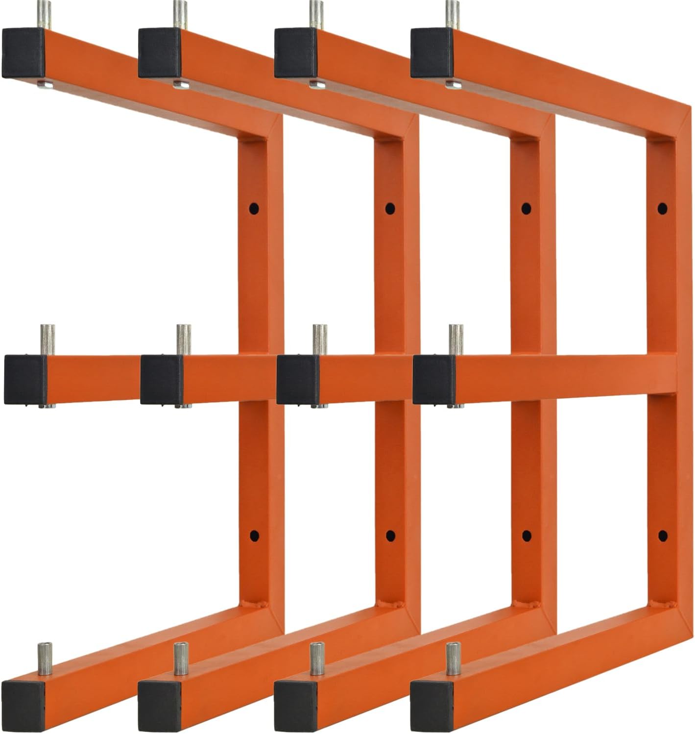 Lumber Storage Metal Rack Wall, Heavy Duty 3-Level Wall-Mounted Wood Rack Organizer for Garage Workshop and Shed (4 Pack)