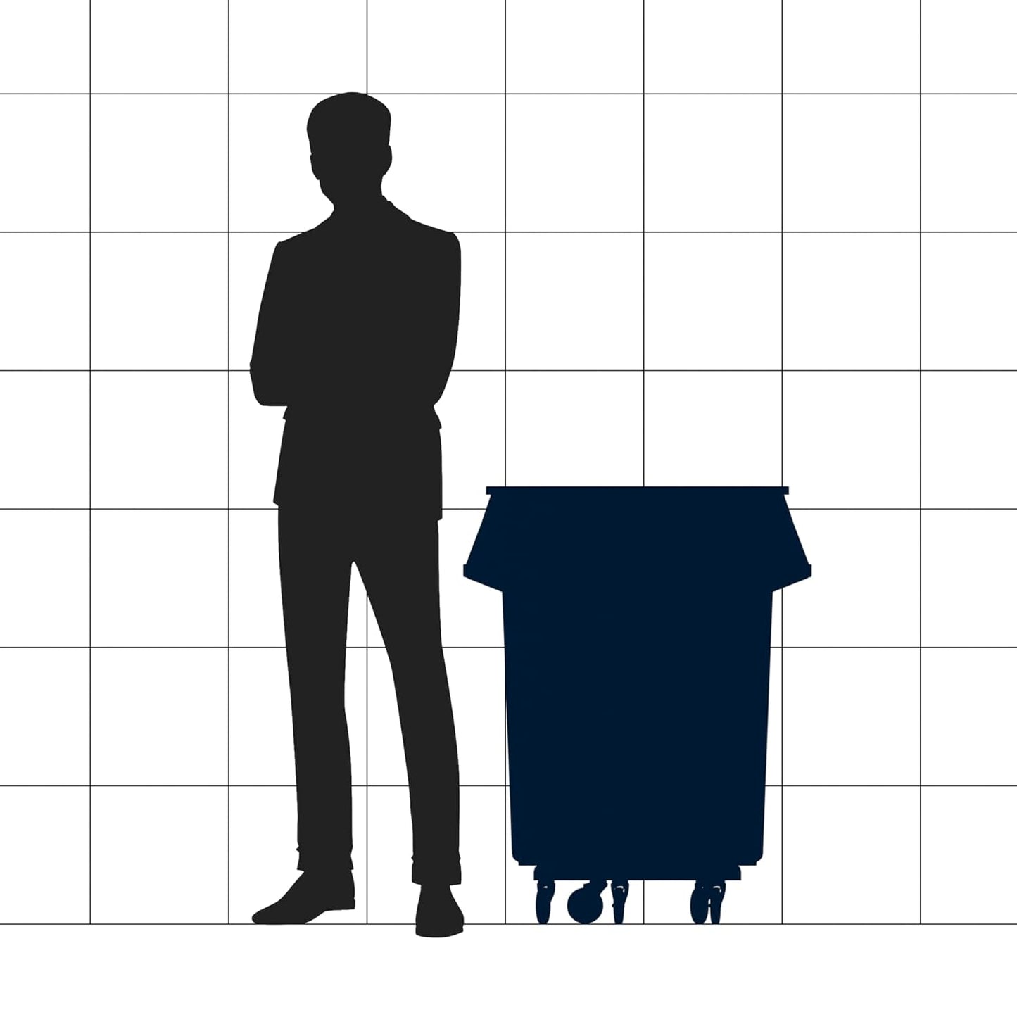 55 Gallon Yellow Round Commercial Trash Can with Lid and Dolly