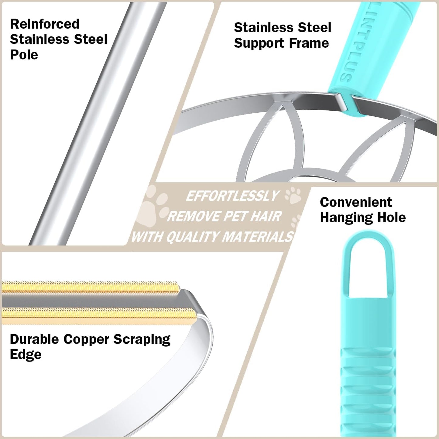 63“Ultra Long Carpet Rake by LINTPLUS-Heavy Duty Carpet Scraper & Pet Hair Remover for Deep Cleaning, Efficient Dog Hair Remover for Carpets,Rugs,Furniture-Durable Carpet Rake for Home Use