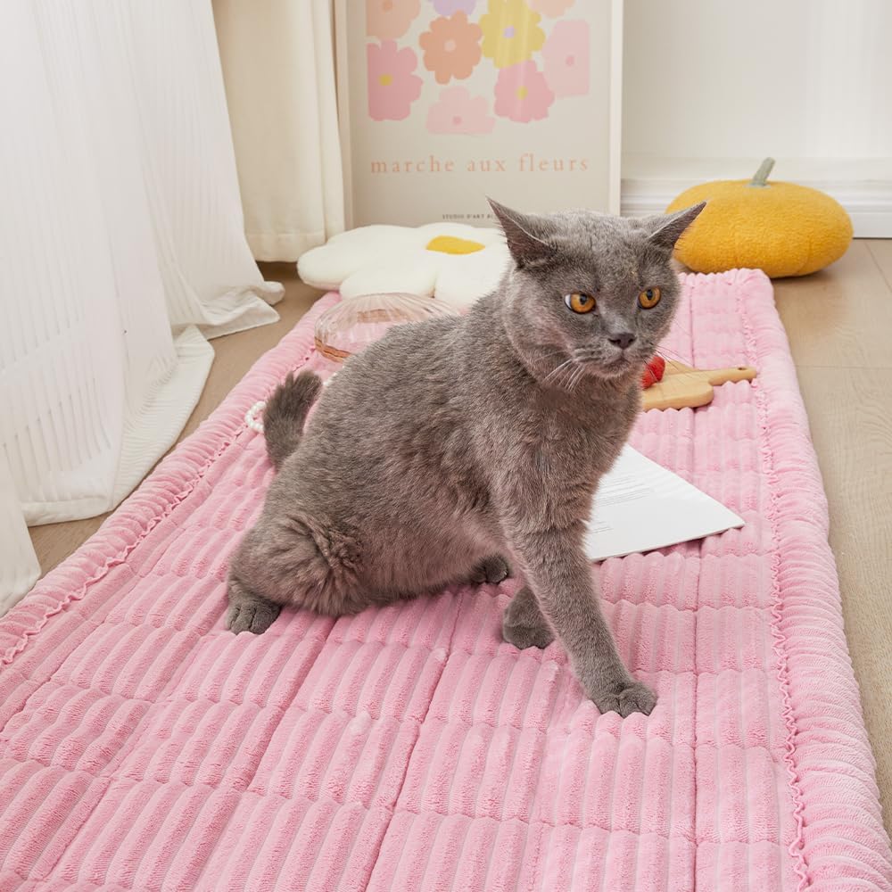 Couch Cover for Dogs Washable, Fuzzy Pet Couch Covers for 3 Cushion Sofa Pet Friendly, Non Slip Sofa Cover (Pink, 27.6" x 70.9"/70 x 180cm)