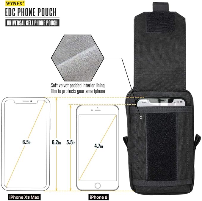 WYNEX Tactical EDC Pouch, Molle Utility Pouches Gadget Organizer Phone Holder Waist Pack Smartphone Pouch Tool Holster Pocket