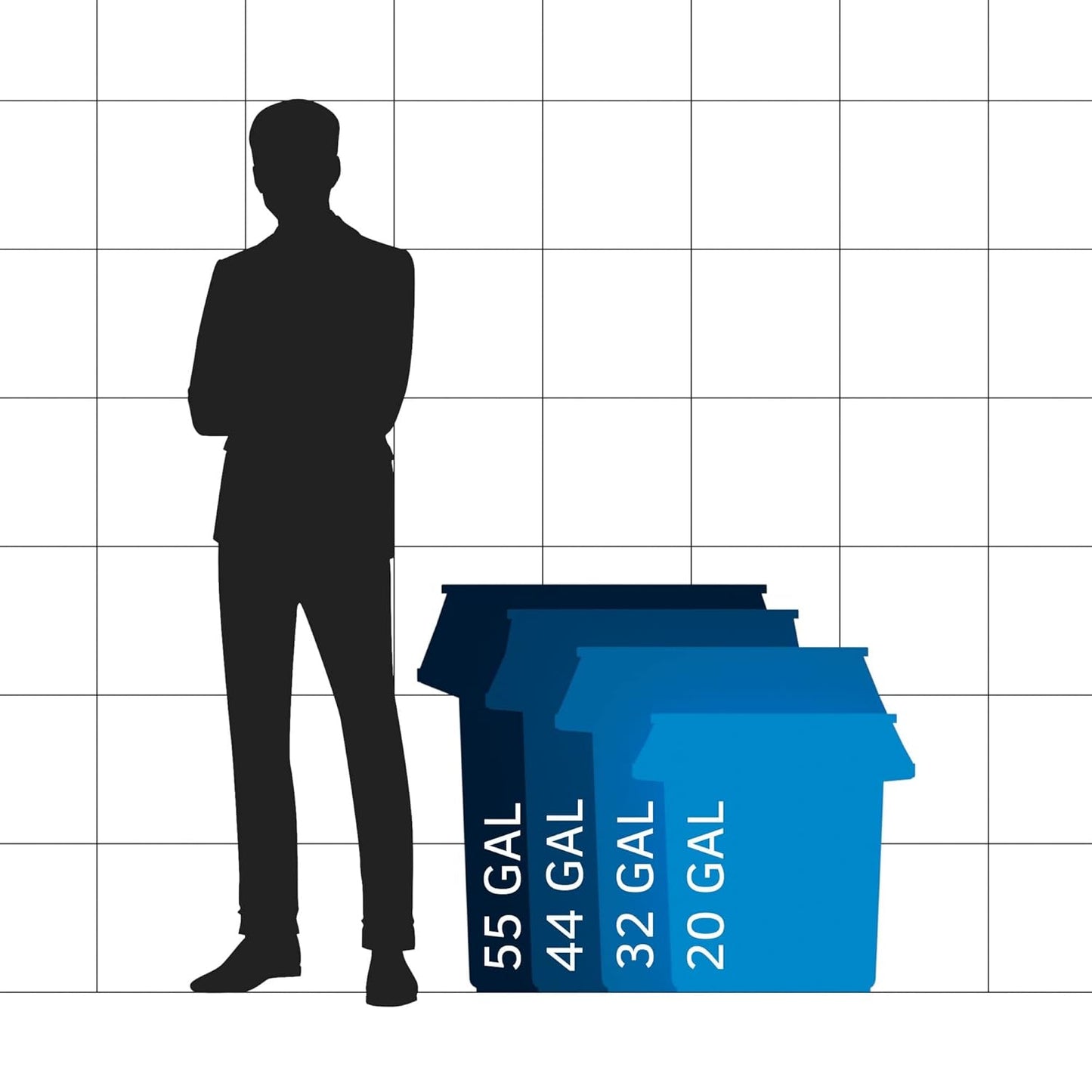 20 Gallon Gray Round Commercial Trash Can with Lid