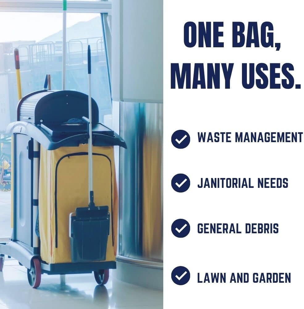 Plasticplace 20-30 Gallon Trash Bags │ 2.0 Mil │ Black Heavy Duty Garbage Can Liners │ 30" x 36" (100 Count)