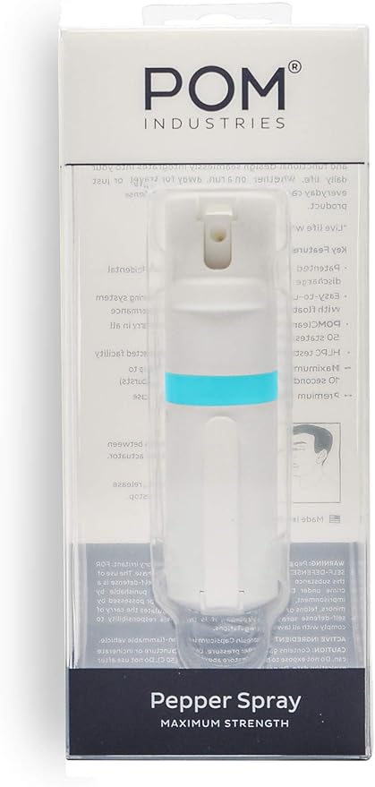 POM Pepper Spray Flip Top - Maximum Strength OC Spray for Self Defense - Tactical Compact & Safe Design - 25 Bursts & 10 ft Range - Powerful & Accurate Stream Pattern…