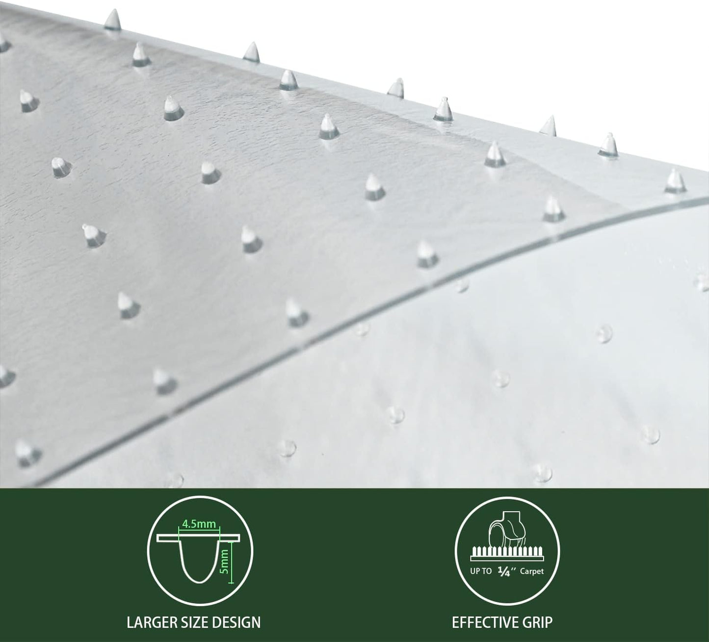 FuturHydro Desk Chair Mat for Flat to Low Pile Carpets, 45" x 53" Clear Office Home Floor Protector Mat, Transparent Mats for Office, Home and Gaming Floors (Rectangle)